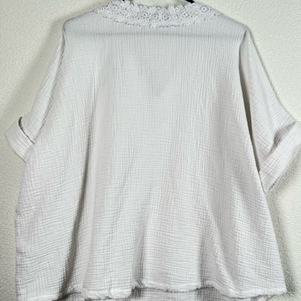 Jones New York Womens Pullover Top w/Short, Cuffed Sleeves Plus Size 2X - Picture 5 of 6